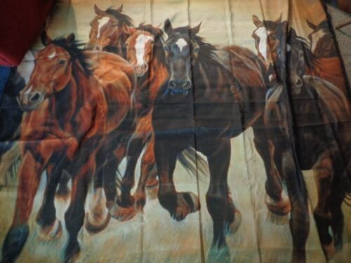 Horse Theme Michelle Grant Shower Curtain for Equestrian Bathroom Dcor