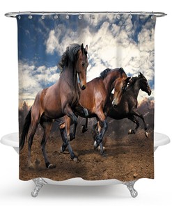 Horse Themed Shower Curtain - Rustic Bathroom Decor