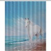 Horse on the Beach Shower Curtain - Rustic and Tranquil Bathroom Decor with Animal Print