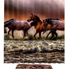 Horses Sea Galloping Shower Curtain - Waterproof Bath Curtain Bathroom 