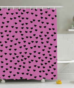 Hot Pink Fabric Shower Curtain For Bathroom Decoration