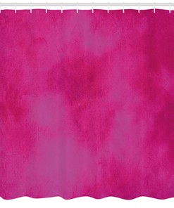 Hot Pink Fabric Shower Curtain For Bathroom Decoration
