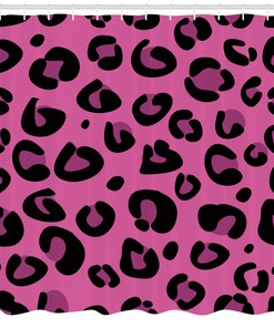 Hot Pink Fabric Shower Curtain For Bathroom Decoration