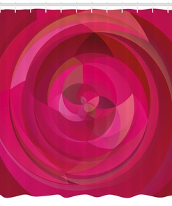 Hot Pink Fabric Shower Curtain For Bathroom Decoration