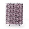Hot Pink Leopard Shower Curtain for Girls, Animal Print Bathroom Decor