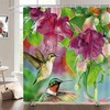 Hotel Quality Fabric Shower Curtain with Hummingbird and Flowers Print