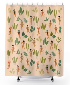 House Plant Shower Curtain For A Botanical Bathroom Decor