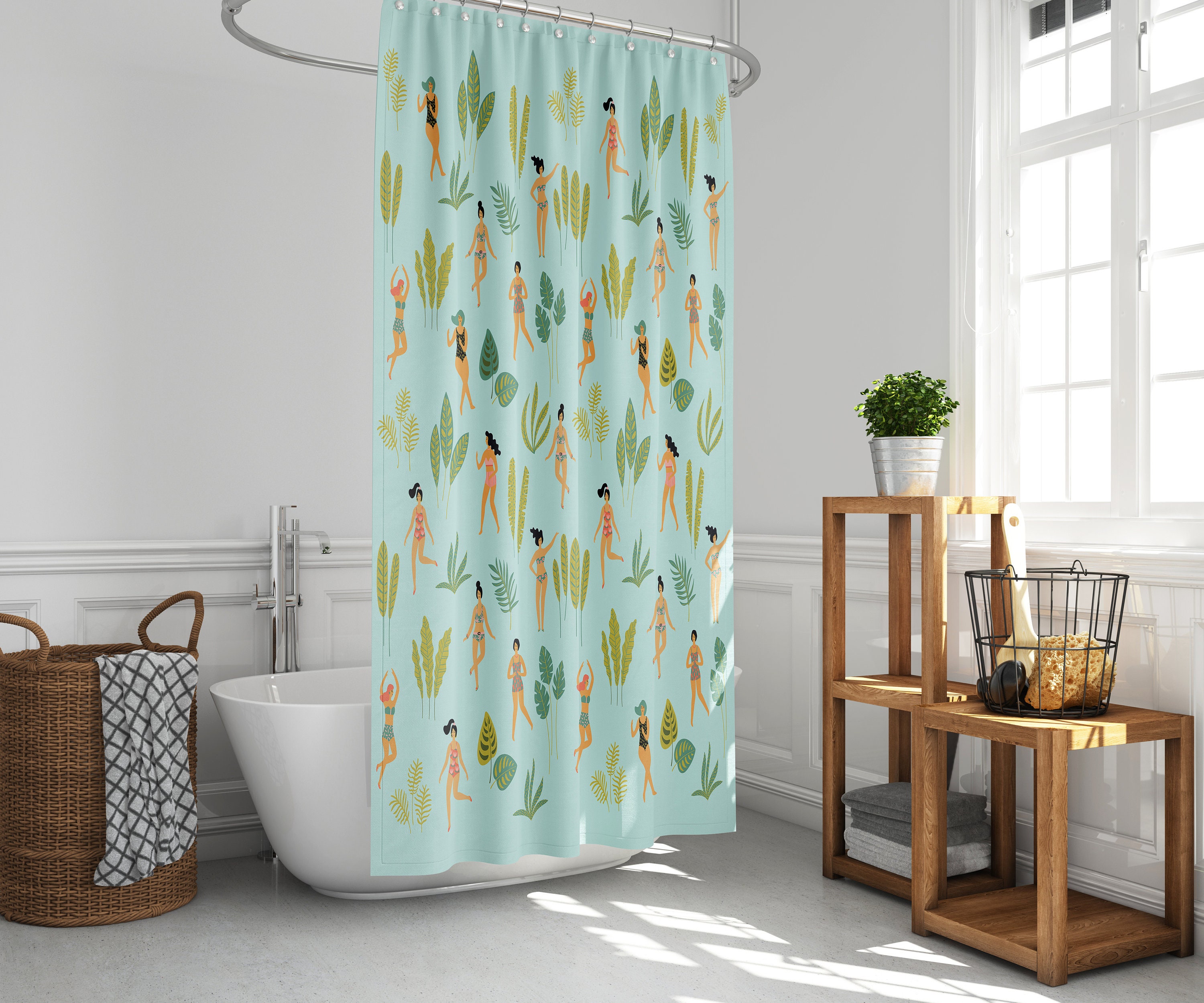 House Plants And Plant Lady Shower Curtain For A Nature Lover'S Bath