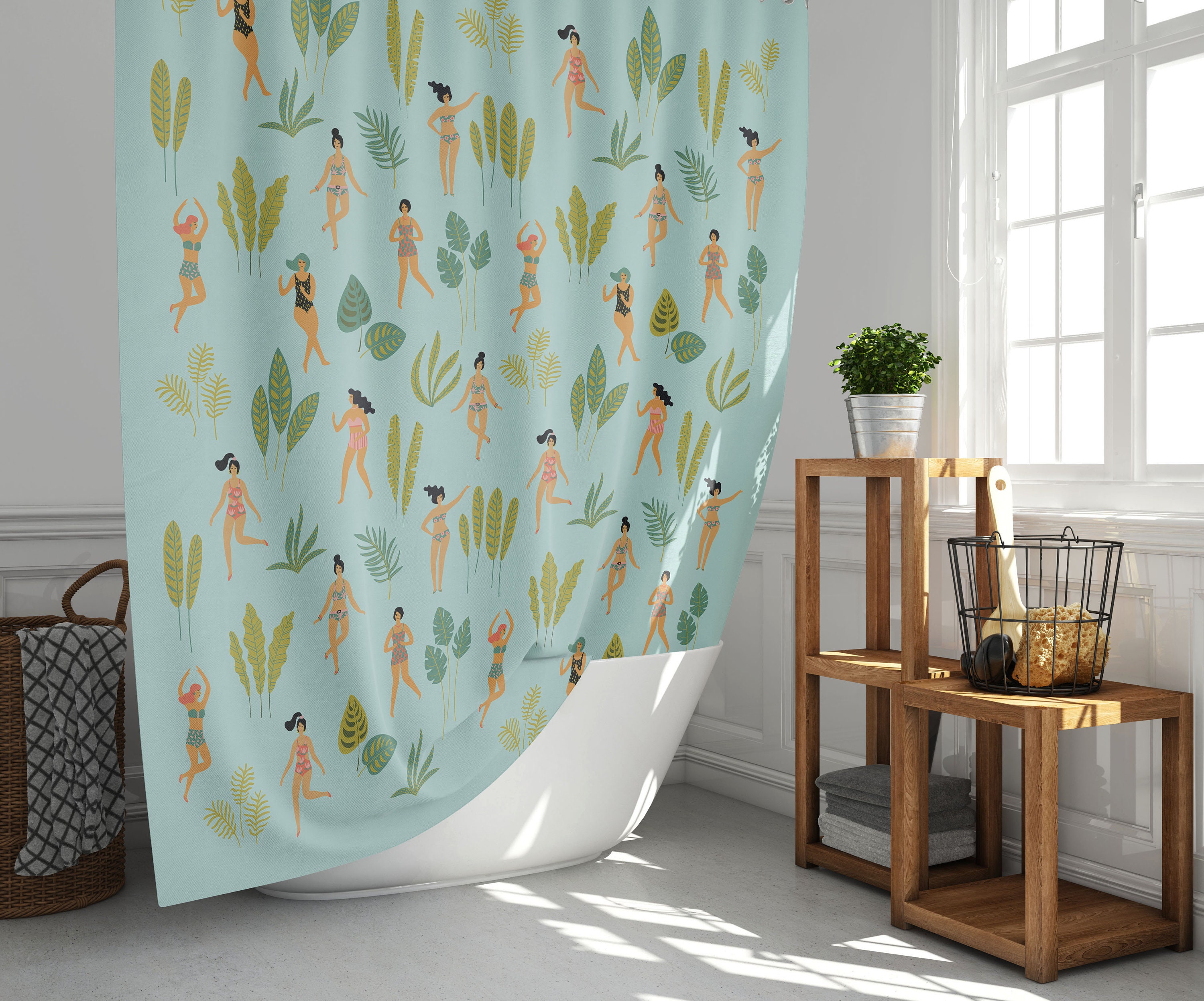 House Plants And Plant Lady Shower Curtain For A Nature Lover'S Bath