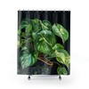 Houseplant Watercolor Print Shower Curtain With Pothos Pattern