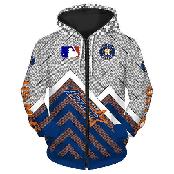 Houston Astros Baseball All Over Print 3D Zip Up Hoodie For Fans With Graphic Prints