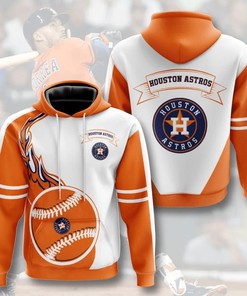 Houston Astros Flame Balls Graphic 3D Zip Hoodie - Great Gift For Fans