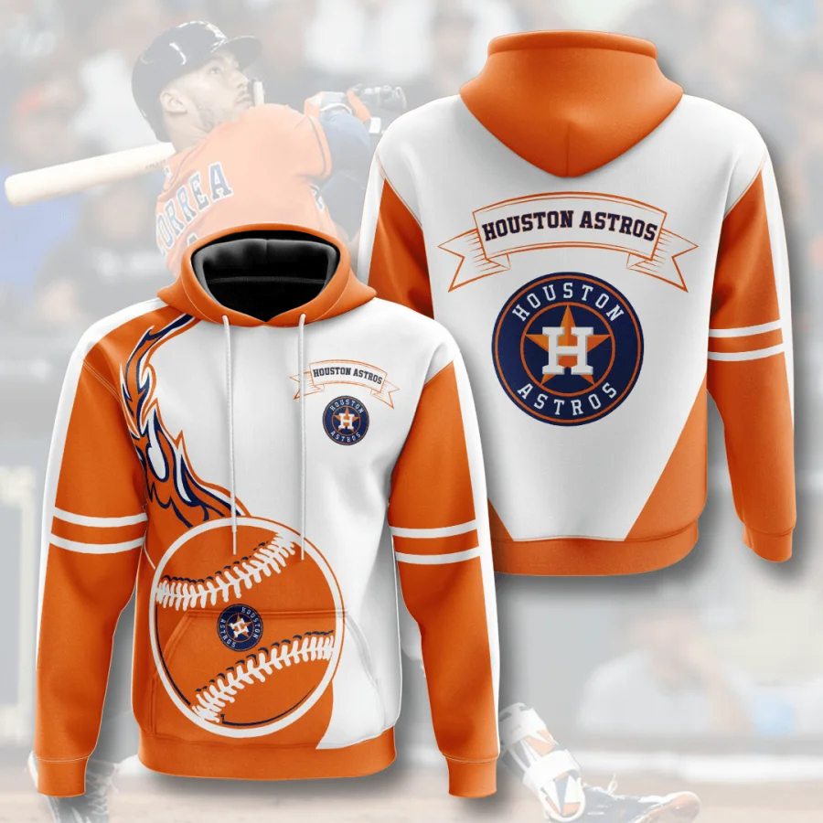 Houston Astros Flame Balls Graphic 3D Zip Hoodie - Great Gift For Fans