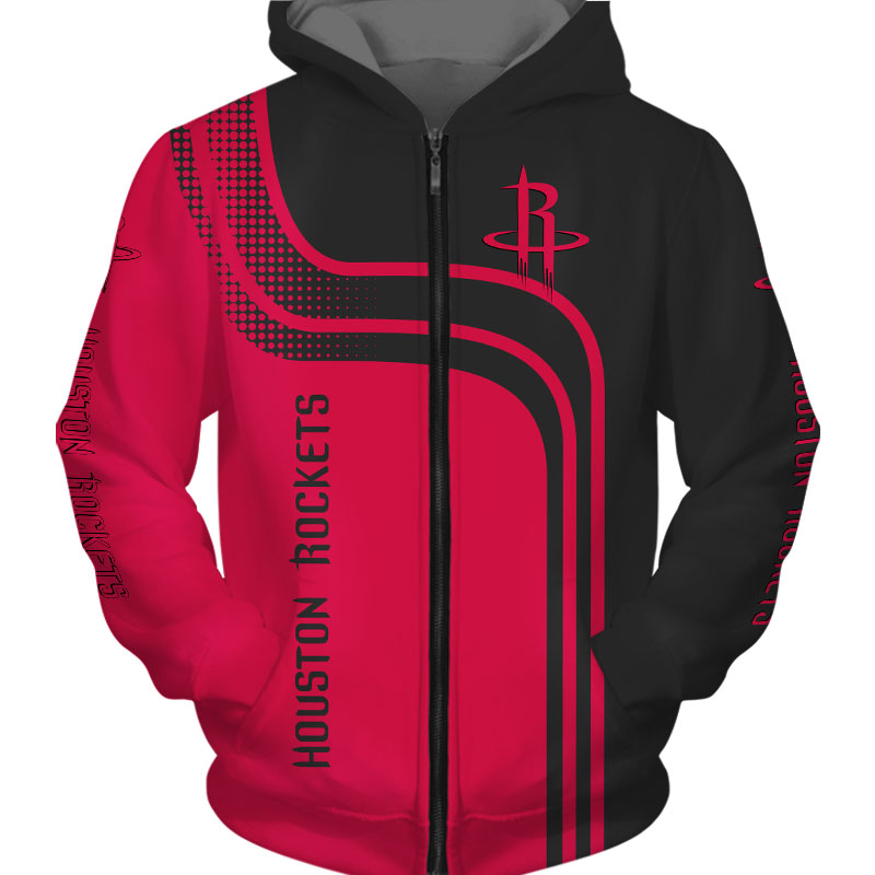Houston Rockets 3D Zip Hoodie With All Over Print, Ideal Gift For Fans