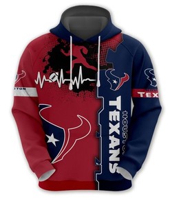 Houston Texans 3D All Over Print Zip Up Hoodie For Nfl Fans With Custom Printing