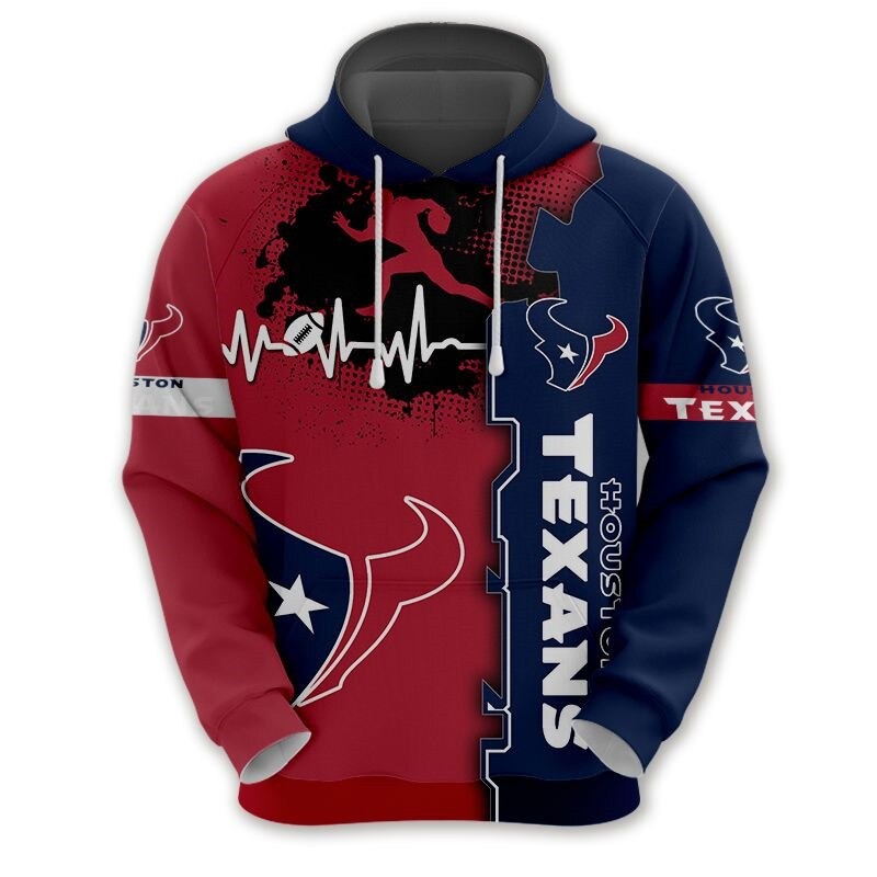 Houston Texans 3D All Over Print Zip Up Hoodie For Nfl Fans With Custom Printing