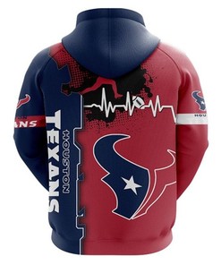 Houston Texans 3D All Over Print Zip Up Hoodie For Nfl Fans With Custom Printing
