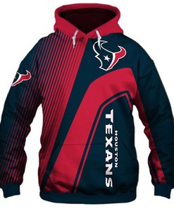 Houston Texans 3D Zip Hoodie Pullover With All Over Print For Nfl Fans