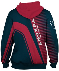 Houston Texans 3D Zip Hoodie Pullover With All Over Print For Nfl Fans
