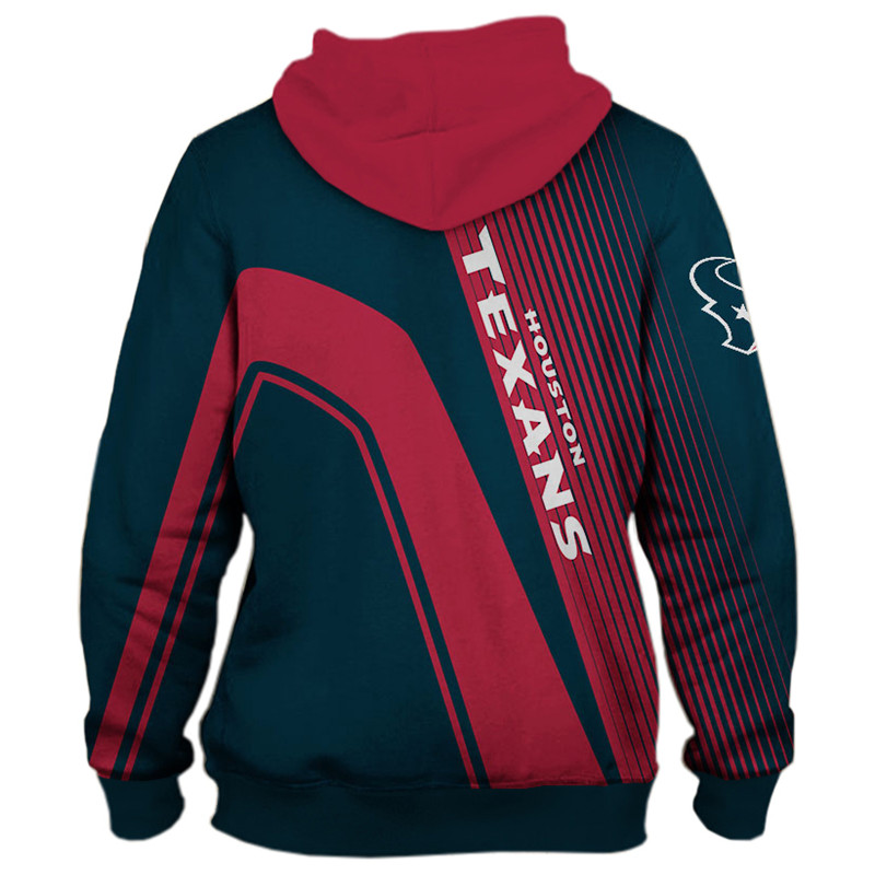 Houston Texans 3D Zip Hoodie Pullover With All Over Print For Nfl Fans