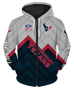 Houston Texans Hoodie 3D Zip Hoodie Pullover Size S-5Xl With All Over Print For Fans