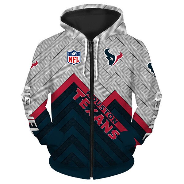 Houston Texans Hoodie 3D Zip Hoodie Pullover Size S-5Xl With All Over Print For Fans
