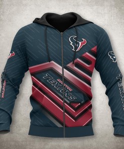 Houston Texans No 1 All Over Print Zip Up Hoodie, Ideal Gift For Fans