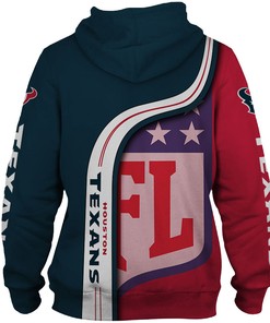 Houston Texans Pullover 3D Hoodie With Zip Up All Over Print For Nfl Fans