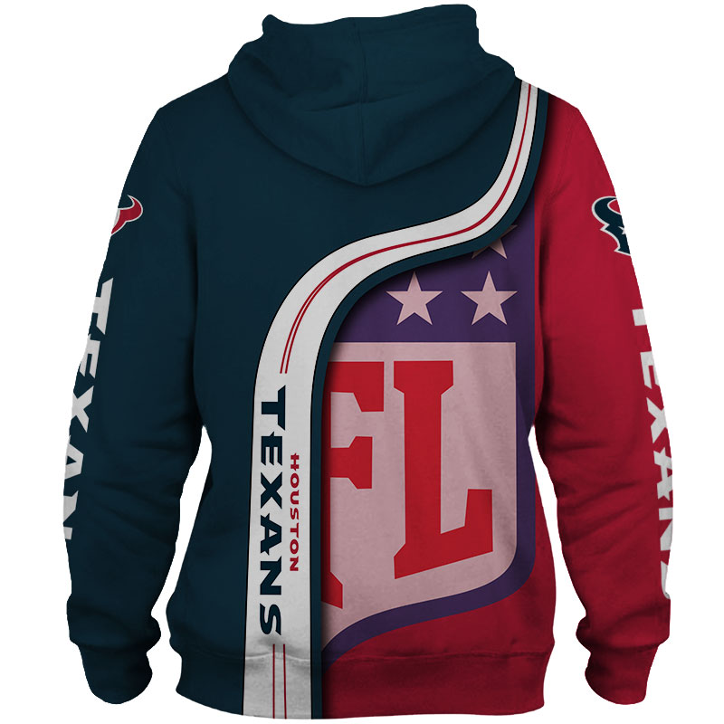 Houston Texans Pullover 3D Hoodie With Zip Up All Over Print For Nfl Fans