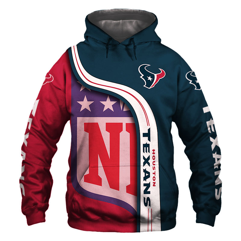 Houston Texans Pullover 3D Hoodie With Zip Up All Over Print For Nfl Fans