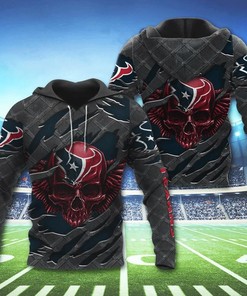 Houston Texans Skull 3D Hoodie - Perfect Gift For Fans