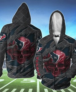 Houston Texans Skull 3D Hoodie - Perfect Gift For Fans
