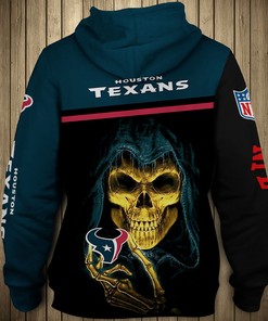 Houston Texans Skull Hoodie With 3D All Over Print, Ideal Gift For Fans
