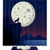 Howling Wolf Full Moon Print Waterproof Shower Curtain