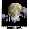 Howling Wolf Moon Shower Curtain with Animal Print for Wilderness Bathroom Decor 