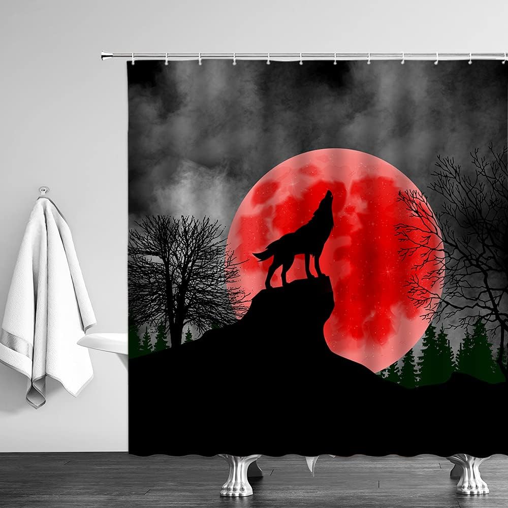 Howling Wolf Shower Curtain For A Fantasy And Wildlife Bathroom Decor - Image 3