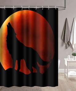 Howling Wolf Wild Animals Shower Curtain - Rustic Wilderness Bathroom Decor