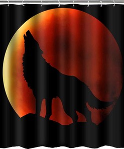 Howling Wolf Wild Animals Shower Curtain - Rustic Wilderness Bathroom Decor
