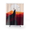 Howling Wolf at Sunset Fabric Shower Curtain for Bathroom