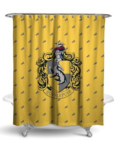 Hufflepuff Shower Curtain For Harry Potter-Themed Bathroom