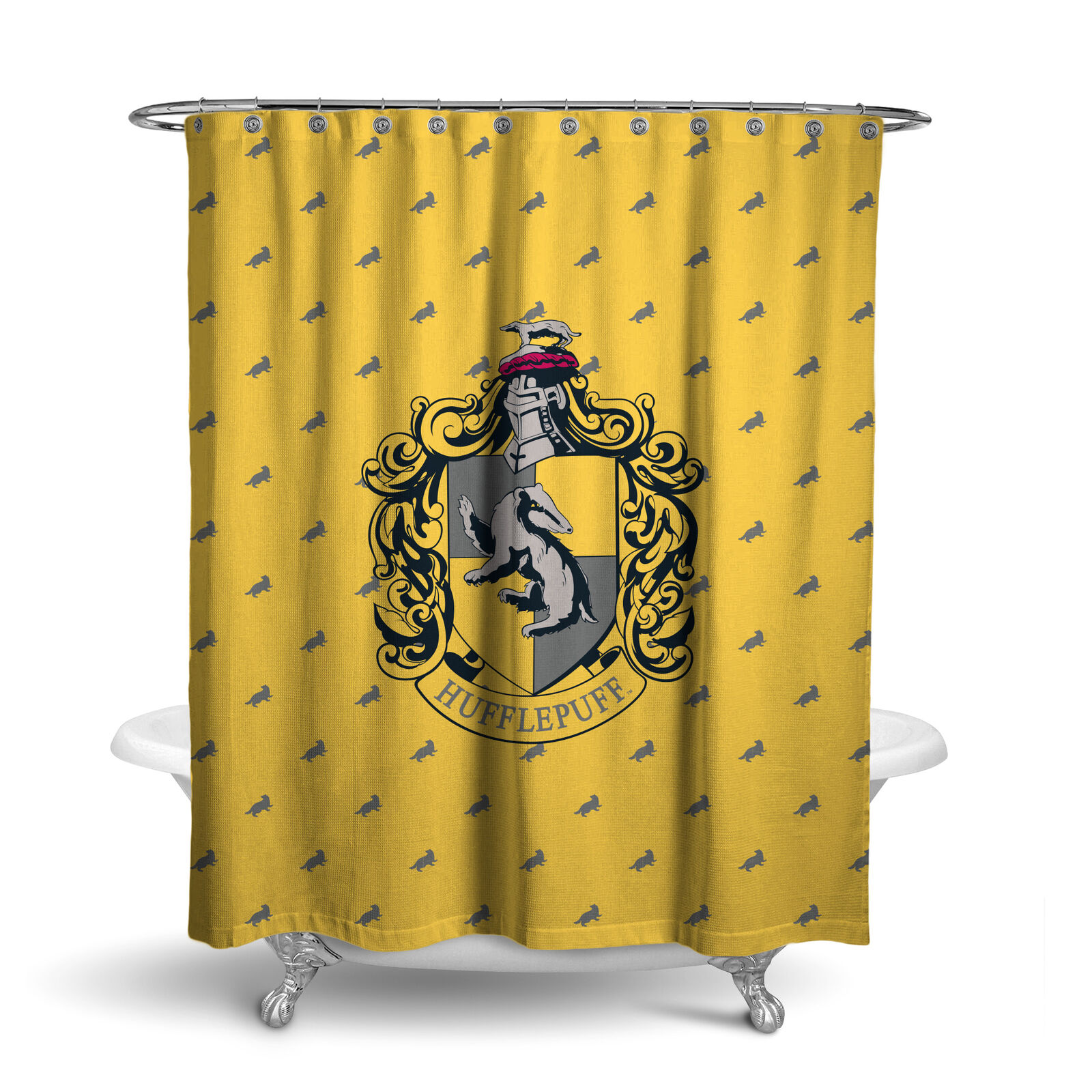 Hufflepuff Shower Curtain For Harry Potter-Themed Bathroom