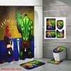Hulk And Spiderman Bathroom Shower Curtain With Foot Mat