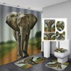 Human And Elephant Friends Printed Shower Curtain For Bathroom