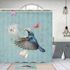 Hummingbird And Flowers Fabric Shower Curtain For Bathroom Decor