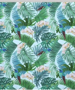Hummingbird And Palm Tree Waterproof Shower Curtain For Home Bathroom Decor