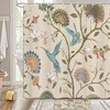 Hummingbird And Spring Flower Printed Shower Curtain For Bathroom Decor