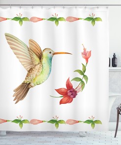 Hummingbird Artwork Print Shower Curtain for a Creative and Inspirational Bathroom Decor