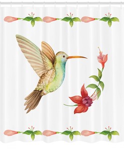 Hummingbird Artwork Print Shower Curtain for a Creative and Inspirational Bathroom Decor