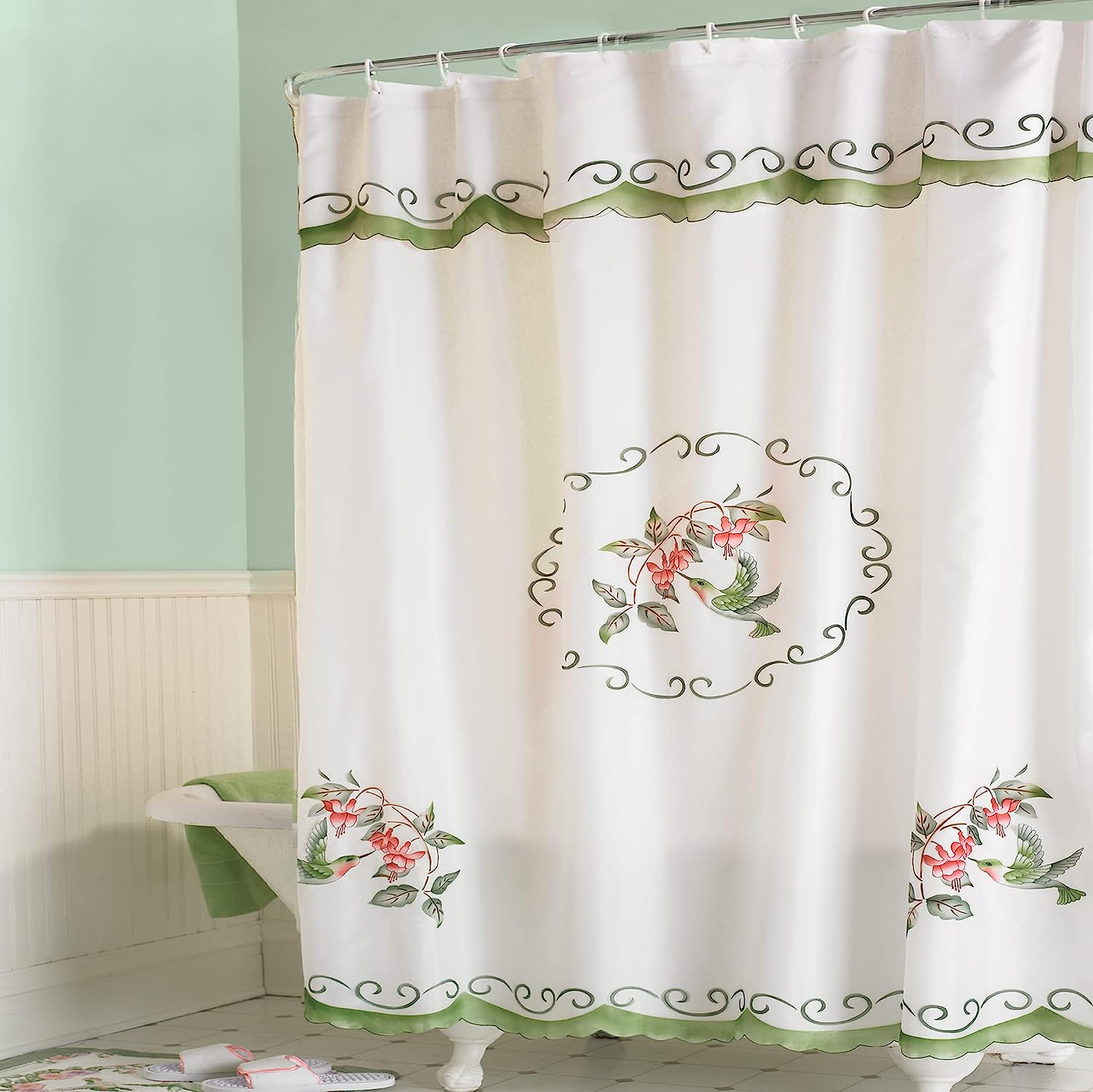 Hummingbird Bathroom Shower Curtain By Collections Etc For Bird Lovers - Image 2