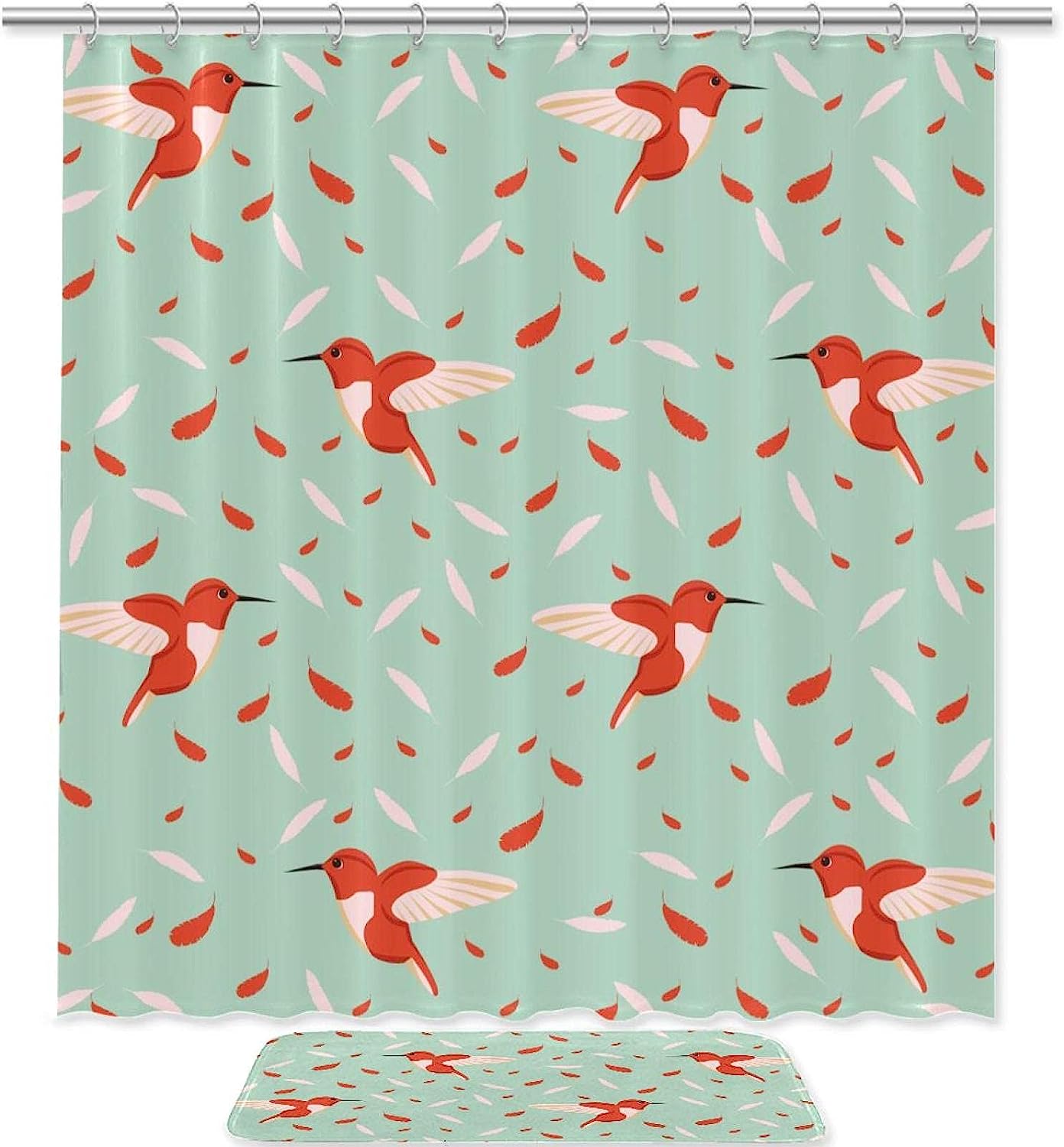 Hummingbird Fabric Shower Curtain Liner For Bathroom
